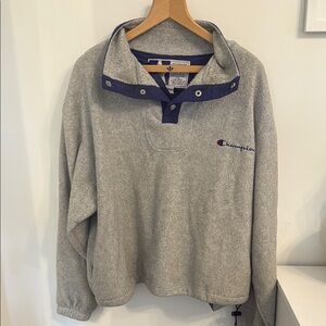 Vintage Champion Grey Snap Pullover USA Olympics
